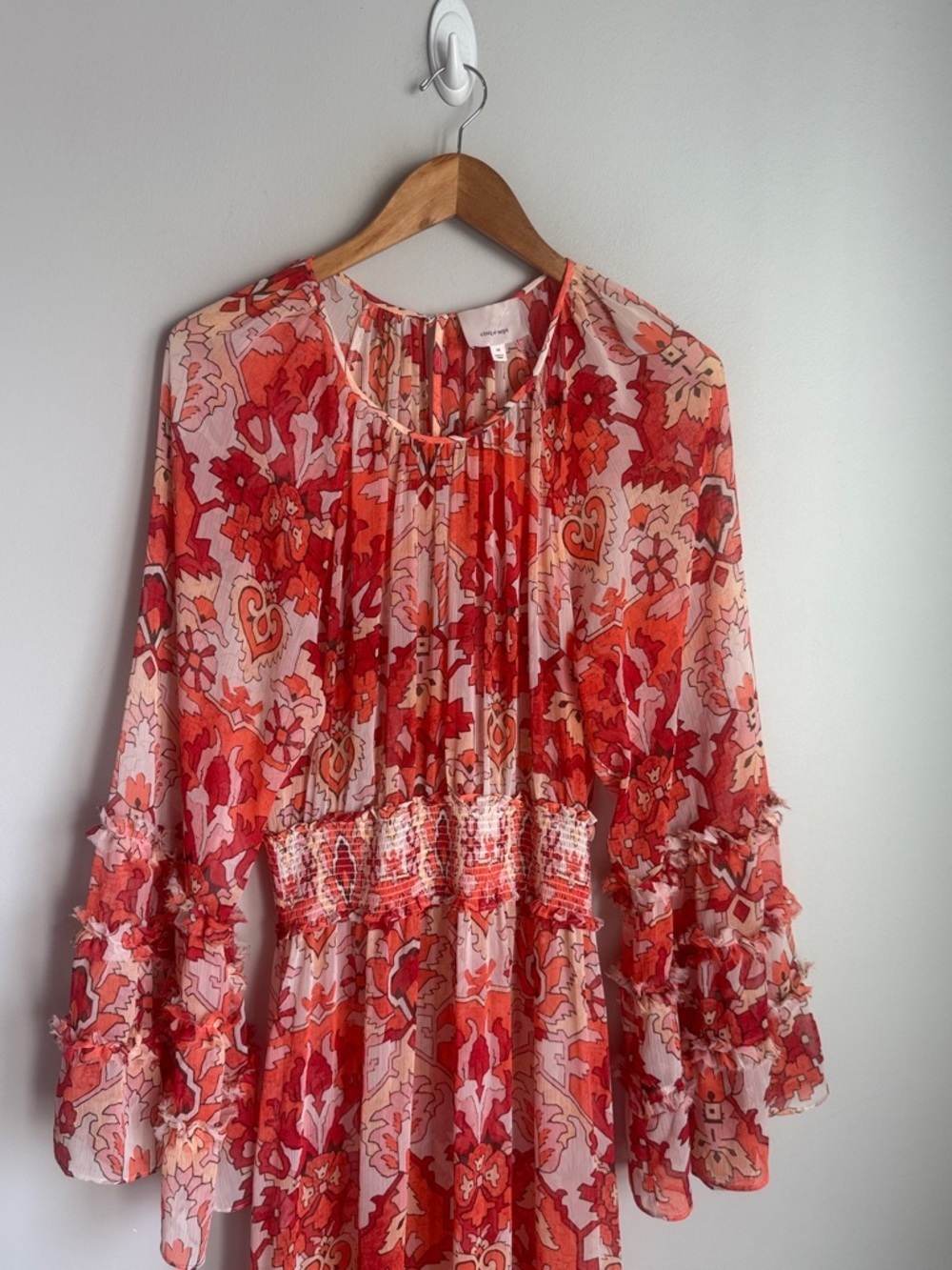 CINQ A SEPT Sunnina Damask Midi Dress 14 - Picture 6 of 15